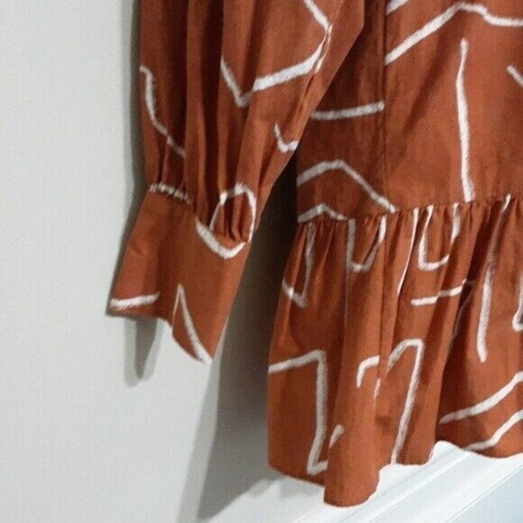 ASOS DESIGN cotton mini smock dress abstract print women 4 FESTIVAL RODEO Y2K - Picture 5 of 10